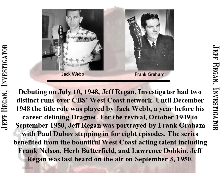 Jeff Regan, Investigator set artwork